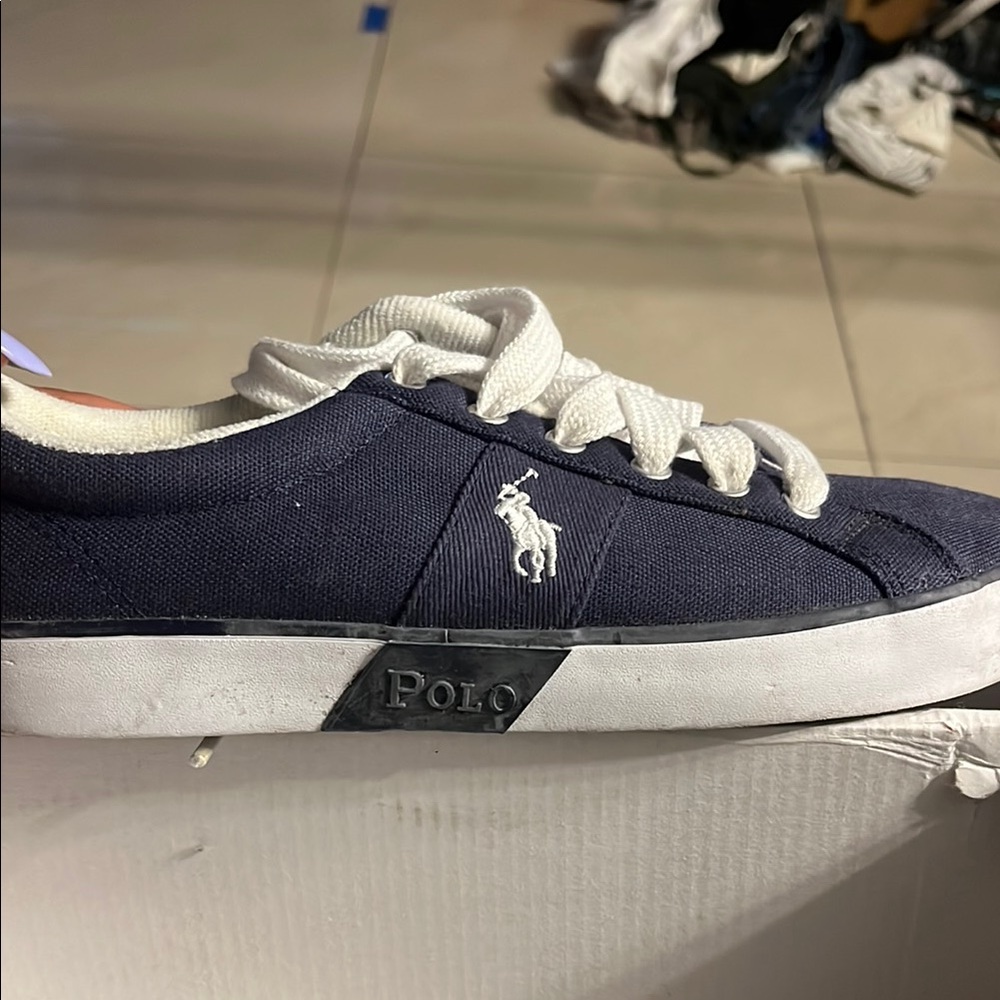 Polo by Ralph Lauren Blue and White Sneakers Classic Canvas Design